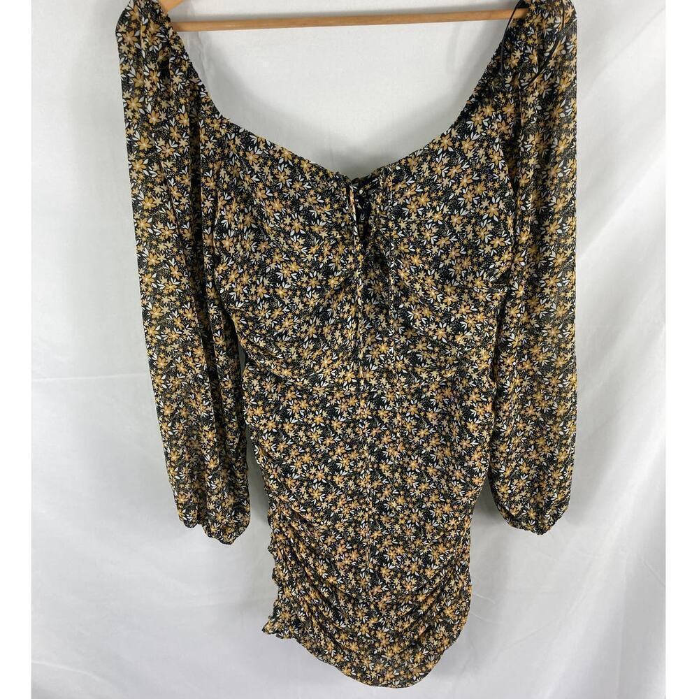 Lush Floral Ruched Mini Dress Size Medium
